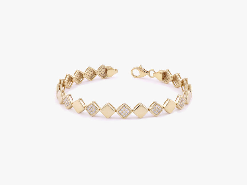 Diamond Tile Bracelet in Gold