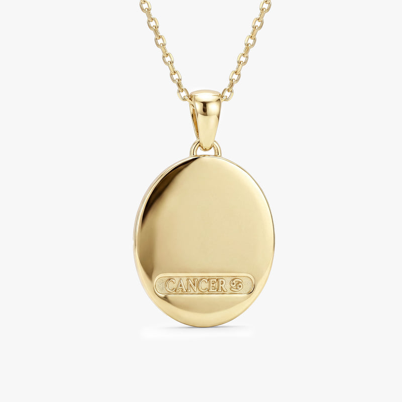 Cancer Zodiac Diamond Gold Necklace