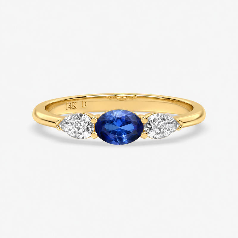Gold Oval Sapphire Ring