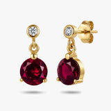 Round Gemstone Earrings in Gold