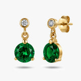 Round Gemstone Earrings in Gold