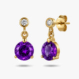 Round Gemstone Earrings in Gold