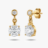 Round Gemstone Earrings in Gold