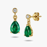 Pear Drop Earrings with White Sapphire Accent
