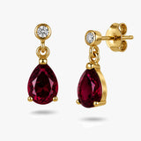 Pear Drop Earrings with White Sapphire Accent