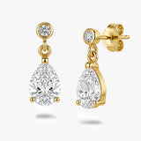 Pear Drop Earrings with White Sapphire Accent
