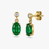 Oval Drop Earrings with White Sapphire Accent
