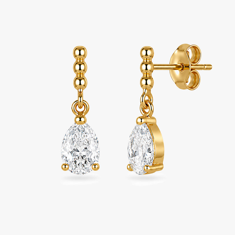 Pear Drop Earrings in Gold