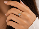 Oval Diamond Twisted Ring in Gold