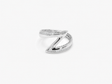 Solid Gold Zig Zag Ring with Diamonds