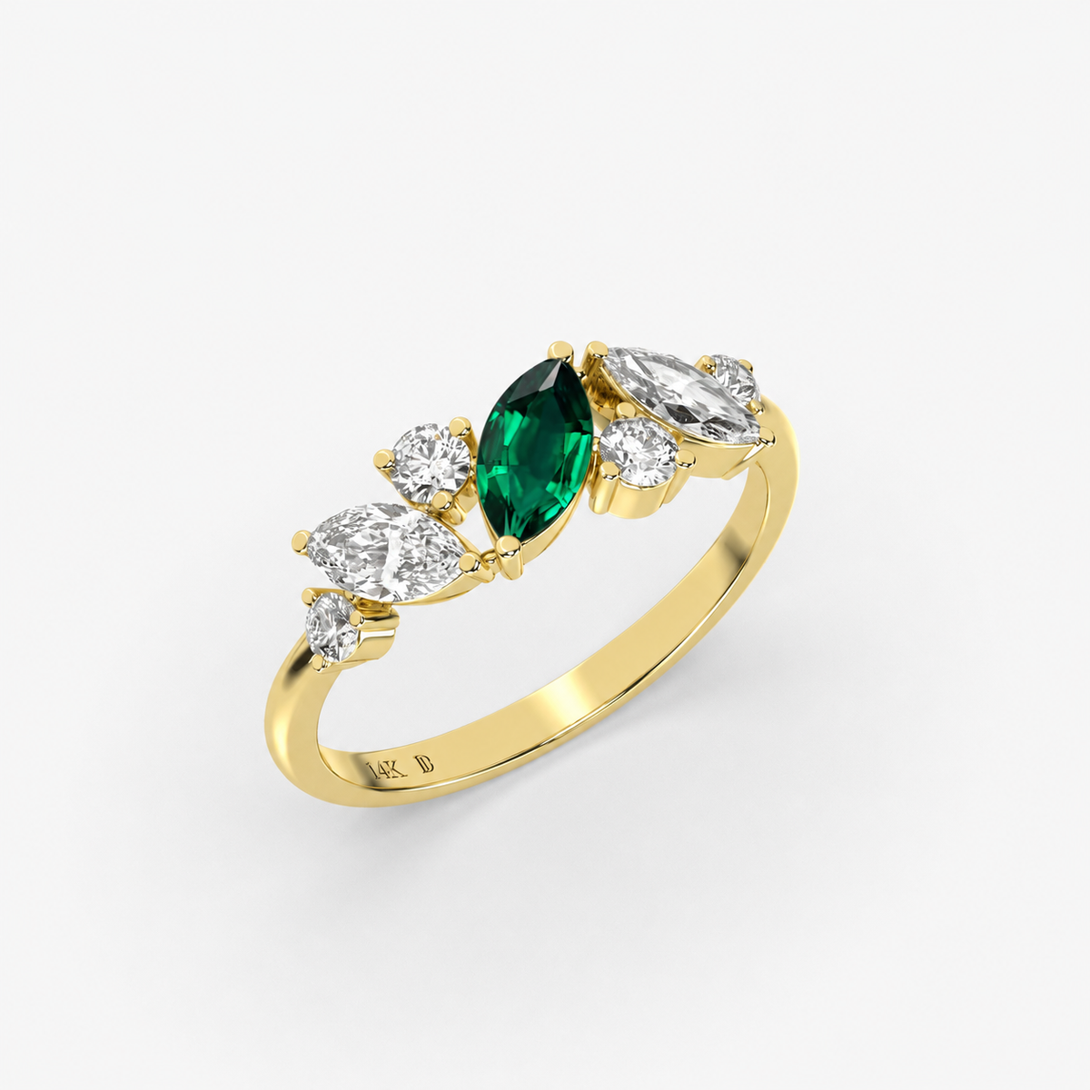 Marquise Emerald Ring in Gold