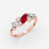 Marquise Ruby Ring in Gold