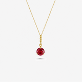 Round Gemstone Drop Necklace in Gold