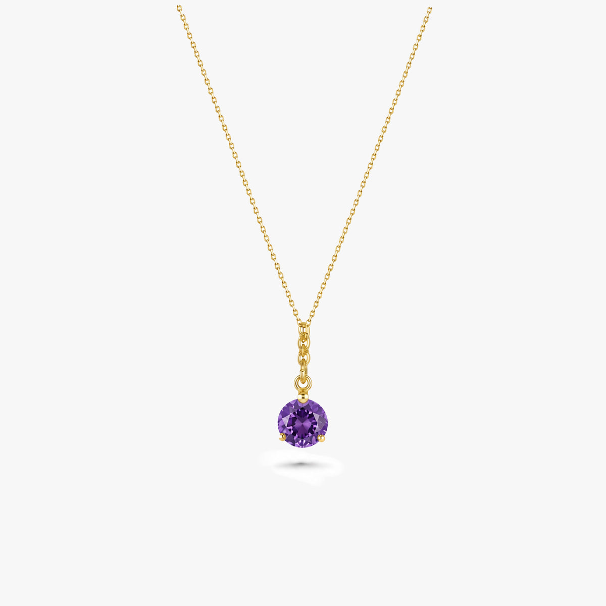 Round Gemstone Drop Necklace in Gold