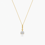 Round Gemstone Drop Necklace in Gold