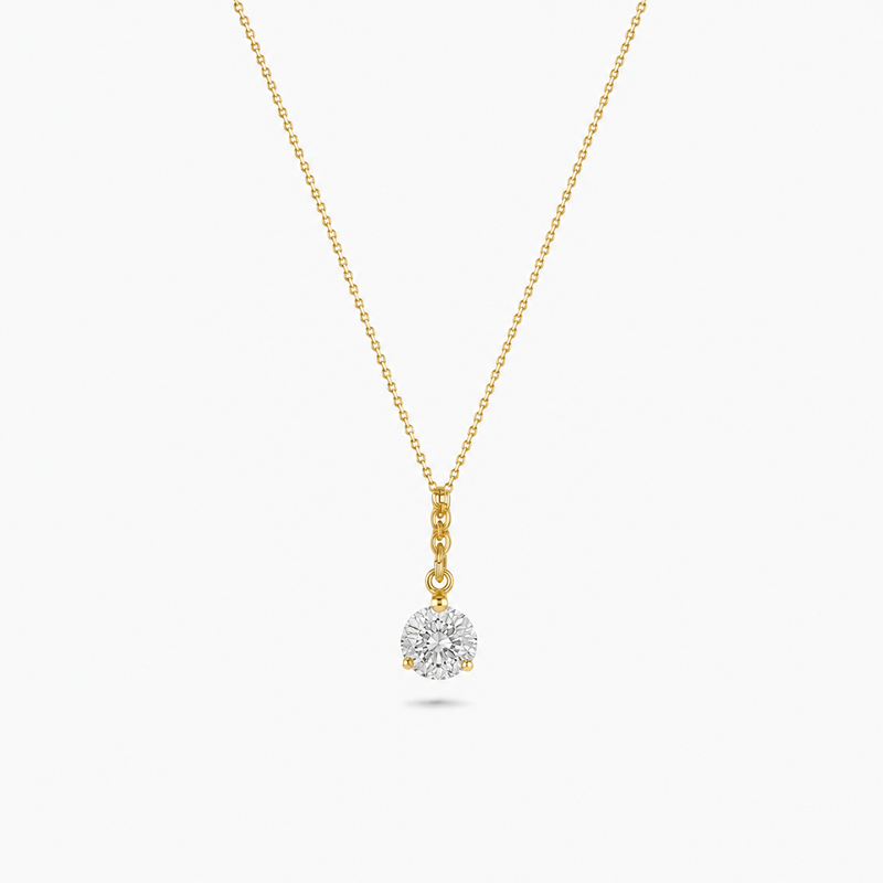Round Gemstone Drop Necklace in Gold
