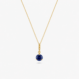 Round Gemstone Drop Necklace in Gold