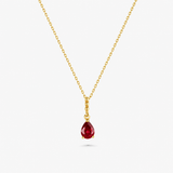 Pear Gemstone Drop Necklace with Beaded Detail