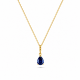 Pear Gemstone Drop Necklace with Beaded Detail