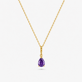 Pear Gemstone Drop Necklace with Beaded Detail