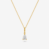 Pear Gemstone Drop Necklace with Beaded Detail