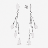 Gold Diamond Geometric Dangle Earrings