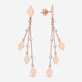Gold Diamond Geometric Dangle Earrings