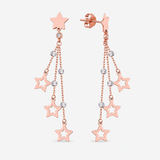 Gold Star Cascade Drop Earrings