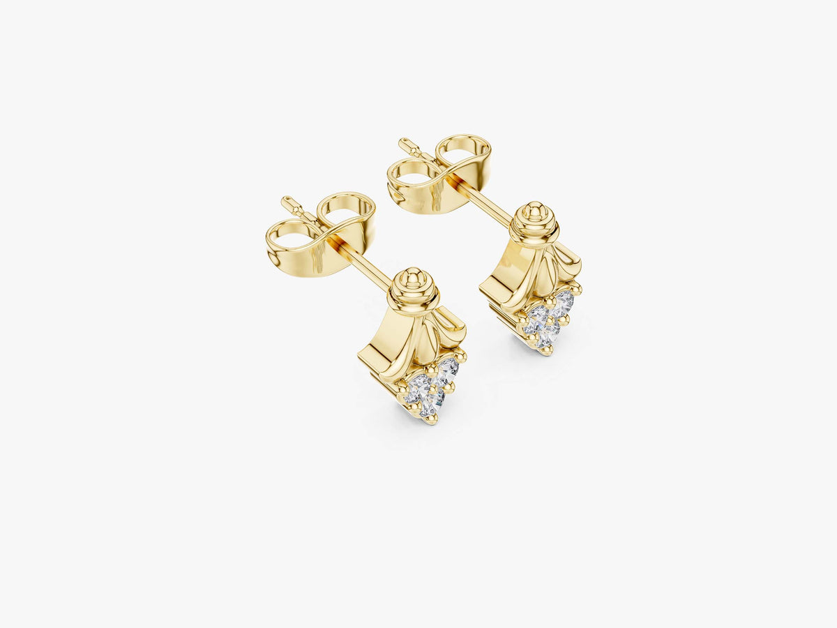 Vintage Inspired Diamond Stud Earrings