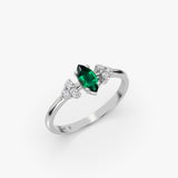 Emerald Marquise Lab Grown Diamond Ring