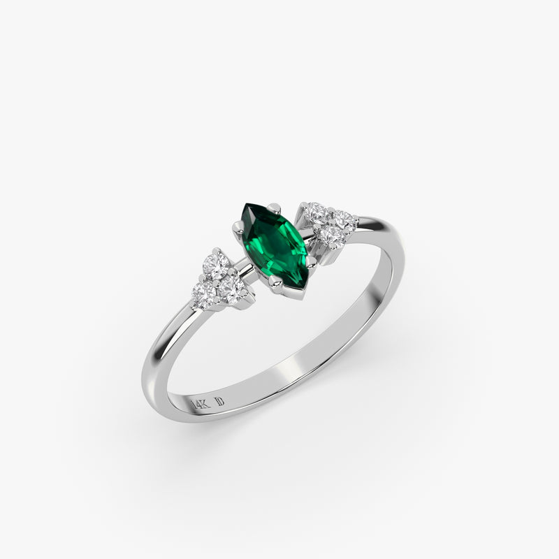 Emerald Marquise Lab Grown Diamond Ring