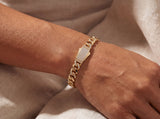 Solid Gold Half Pavé Miami Cuban Bracelet with Diamond Clasp – 9mm