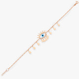 Gold Evil Eye Bracelet with Drops