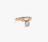 Pear Bezel Diamond Ring in Gold