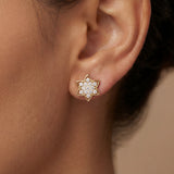 Floral Diamond Stud Earrings