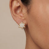 Floral Diamond Stud Earrings