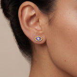Gold Evil Eye Stud Earrings