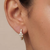 Lab Grown Diamond Cluster Huggie Earrings