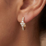Lab Grown Diamond Cluster Huggie Earrings