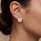 Gold Apple Diamond Stud Earrings