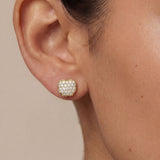 Gold Apple Diamond Stud Earrings