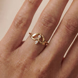 Nature Inspired Leaf Ring