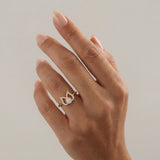 Gold Lotus Diamond Ring