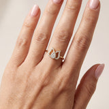 Gold Lotus Diamond Ring
