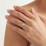 Gold Lotus Diamond Ring