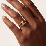 Gold Double Band Diamond Ring