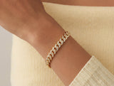 Solid Gold Pavé Miami Cuban Bracelet with Diamond Clasp – 9mm