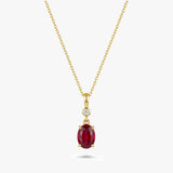 Gold Oval Gemstone Necklace