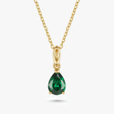 Gold Pear Gemstone Necklace