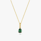 Gold Pear Gemstone Necklace